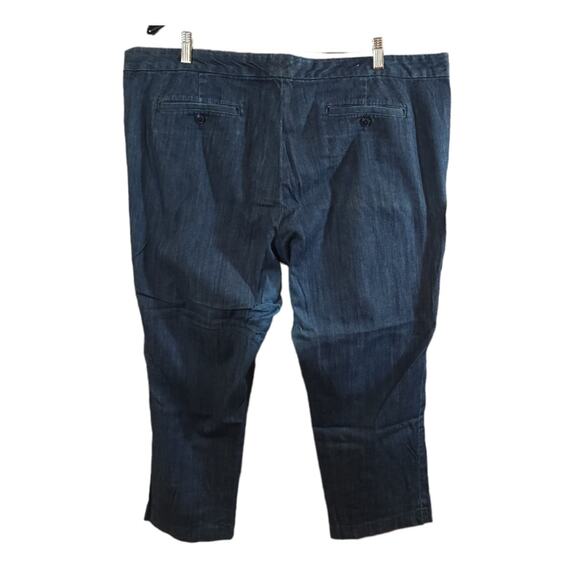 Gap Dark Wash Cropped Mid-rise Tapered Leg Jeans Minimalist Classic Women's 20 - Picture 3 of 5